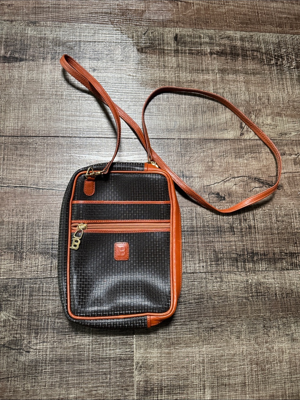 Vintage Bally Brown and Orange Crossbody Bag